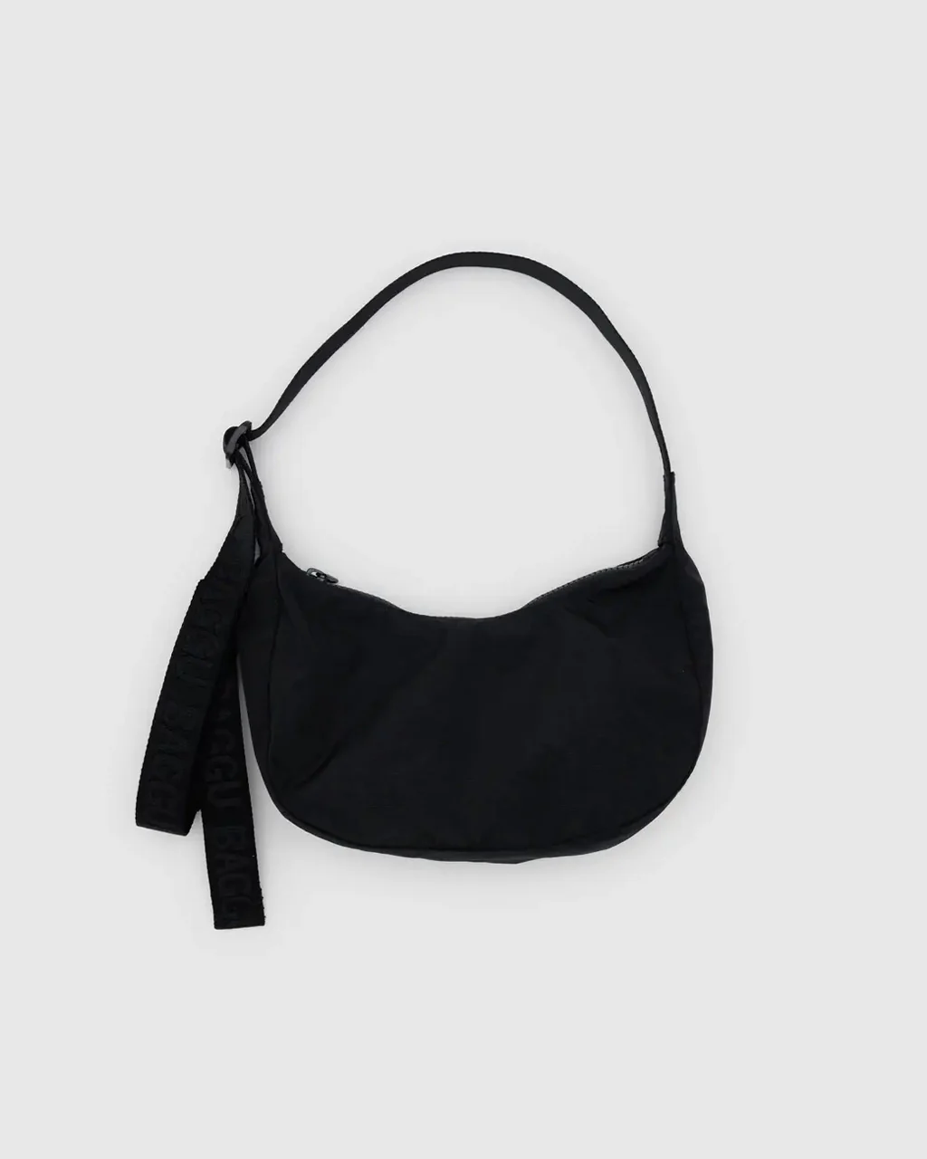 Small Nylon Crescent Bag w/ Key Leash - Black