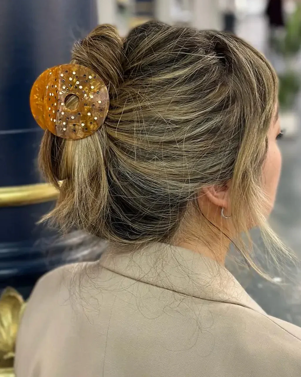 Hand-Painted Everything Bagel Claw Hair Clip