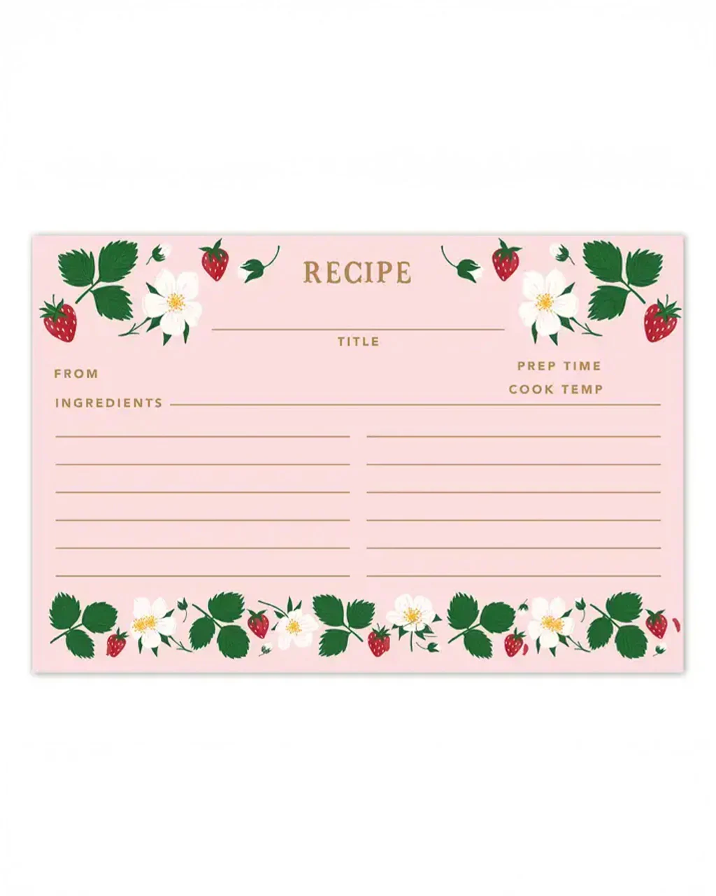 Strawberry Patch Recipe Cards - Set of 50