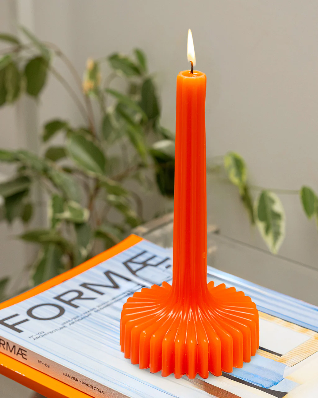 Tall Decorative Candle - Orange