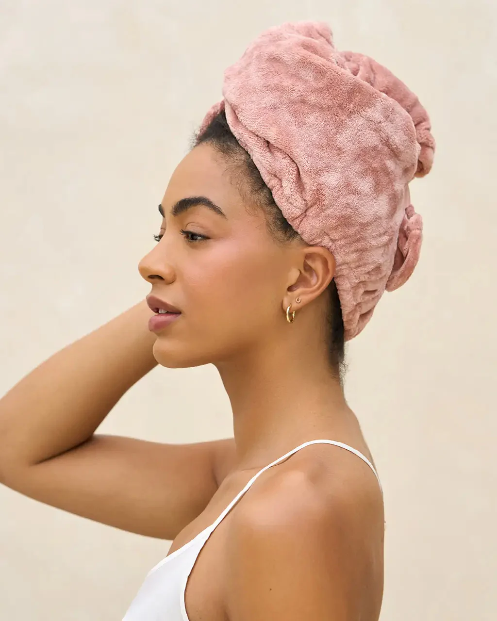 Terracotta Plush Microfiber Hair Towel