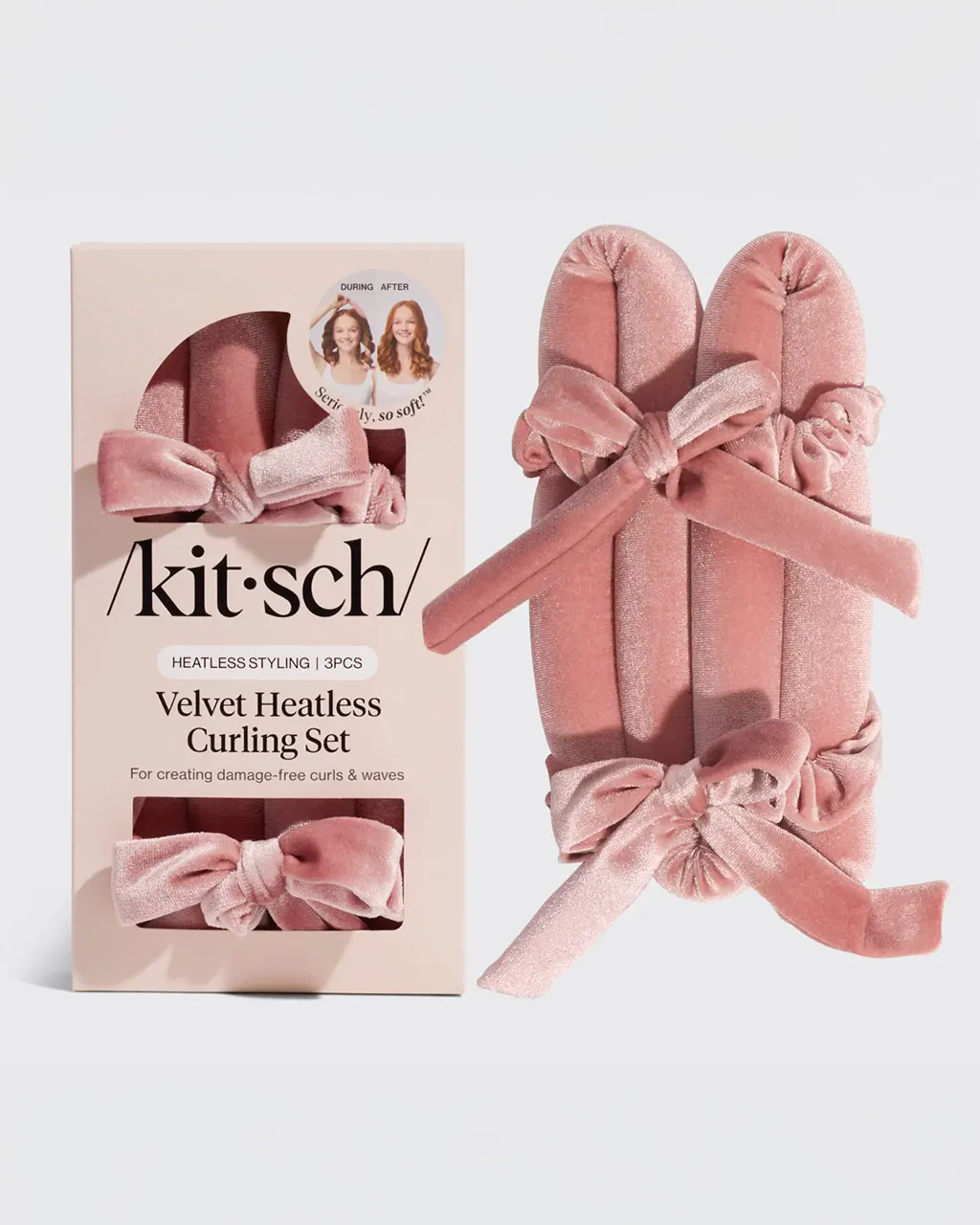 Terracotta Velvet Heatless Curling Set