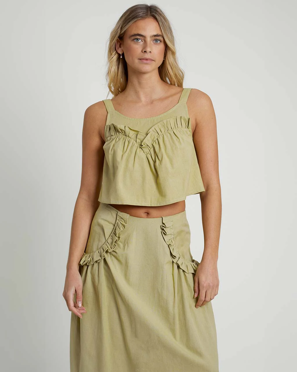 Verdi Linen Blend Ruffle Cami