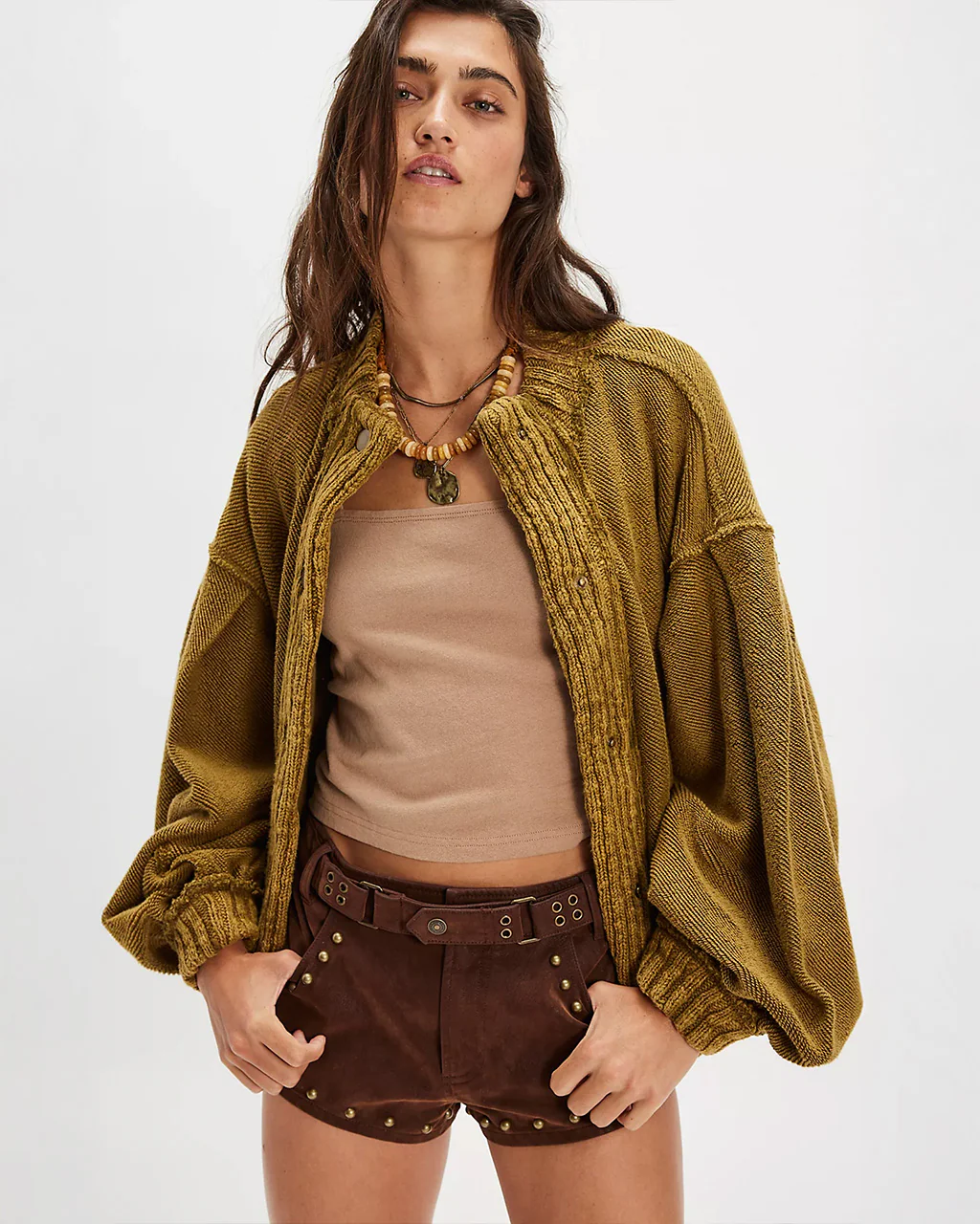 We The Free Cute In This Cardi - Fir Green