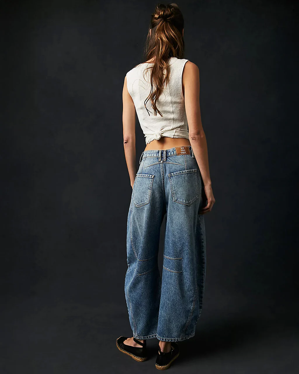 We The Free Good Luck Mid-Rise Barrel Jeans - Ultra Light Beam