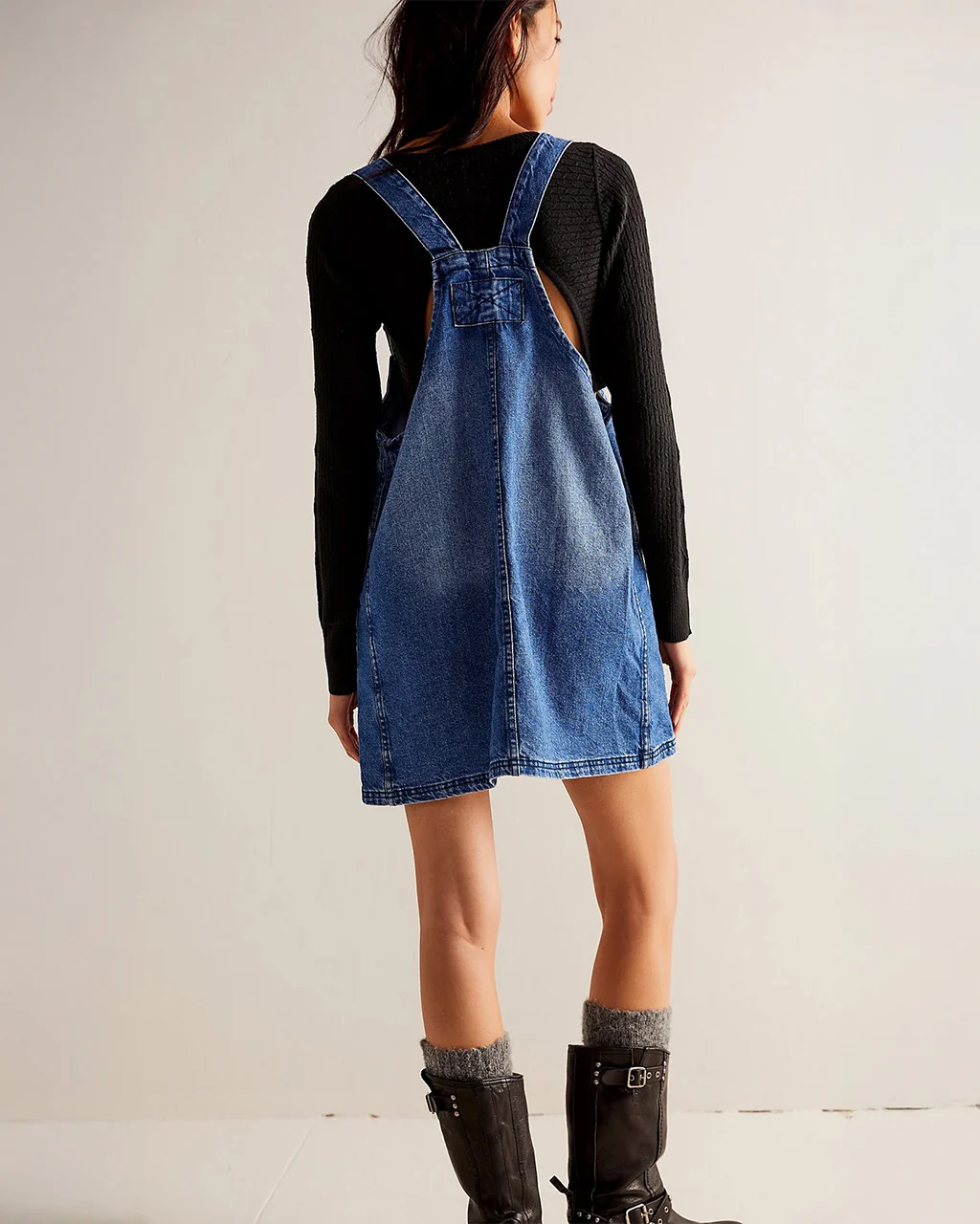 We The Free Overall Smock Mini Dress - Sapphire Wash