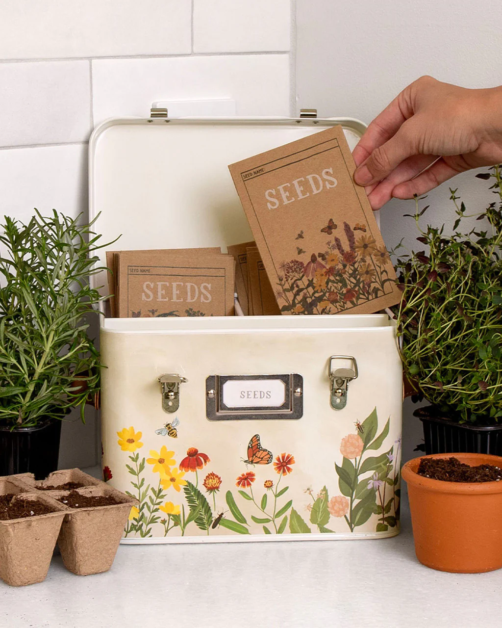 Wildflower Botanicals Tin Seed Storage Box