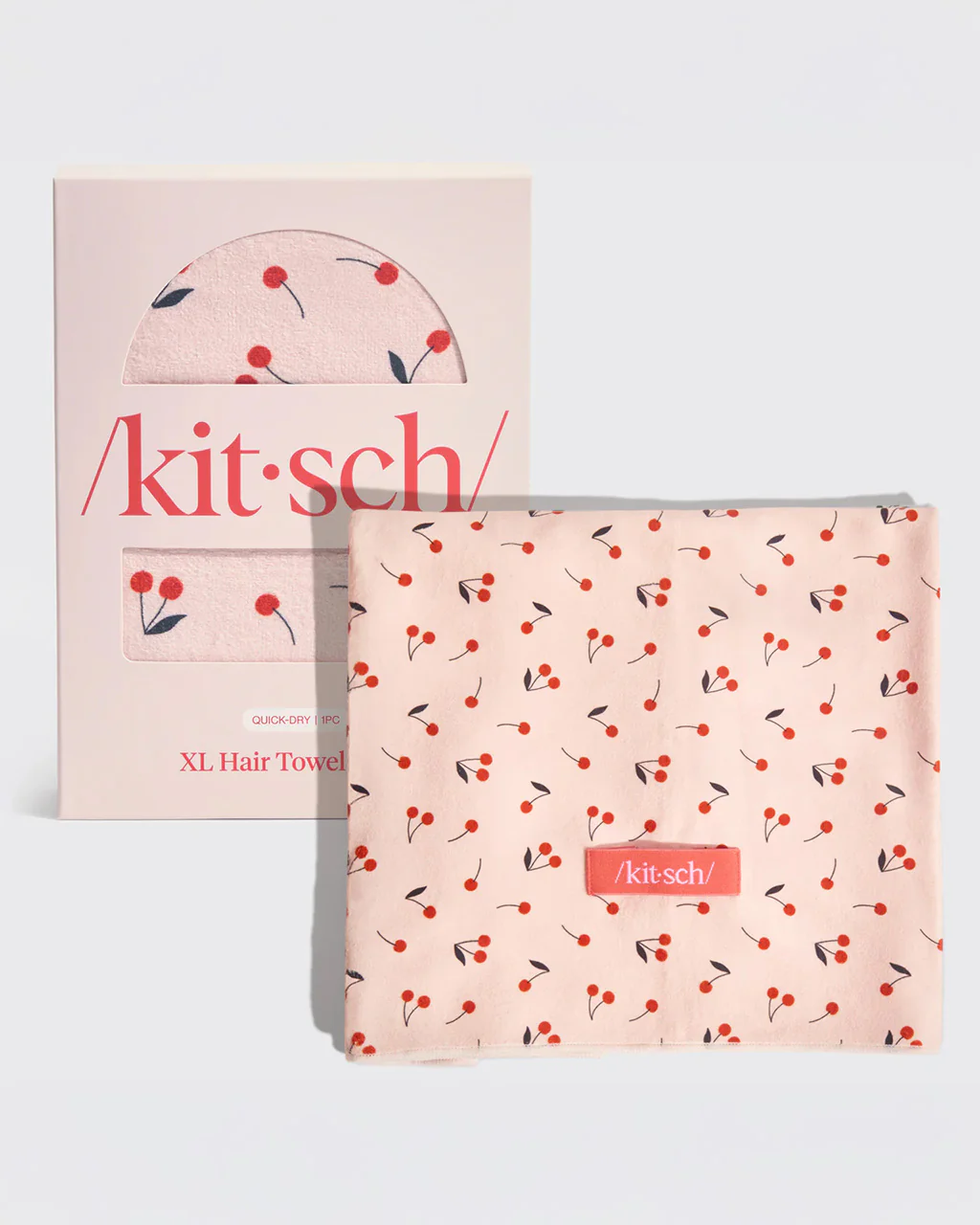 XL Hair Towel Wrap - Cherry Print