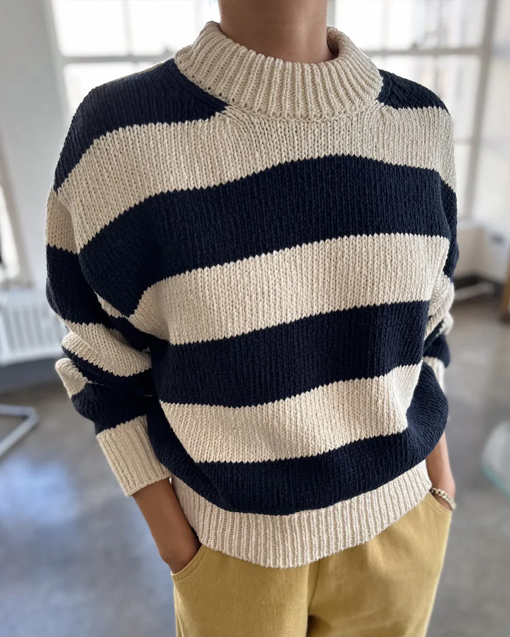 Zoe Sweater - Navy Stripe