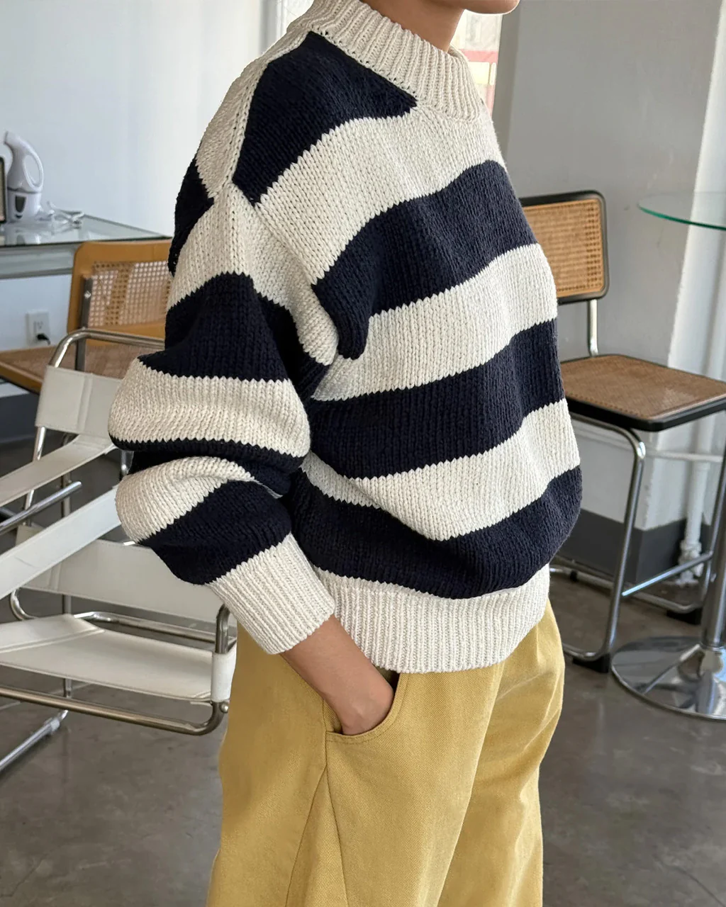 Zoe Sweater - Navy Stripe