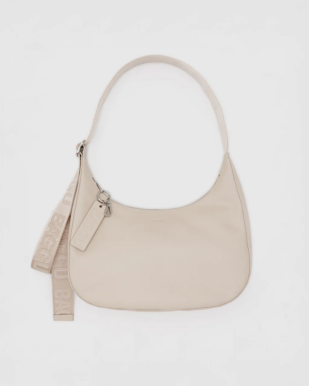 Medium Recycled Leather Crescent Bag - Stone 1 456-medium-recycled-leather-crescent-bag-stone-1.webp