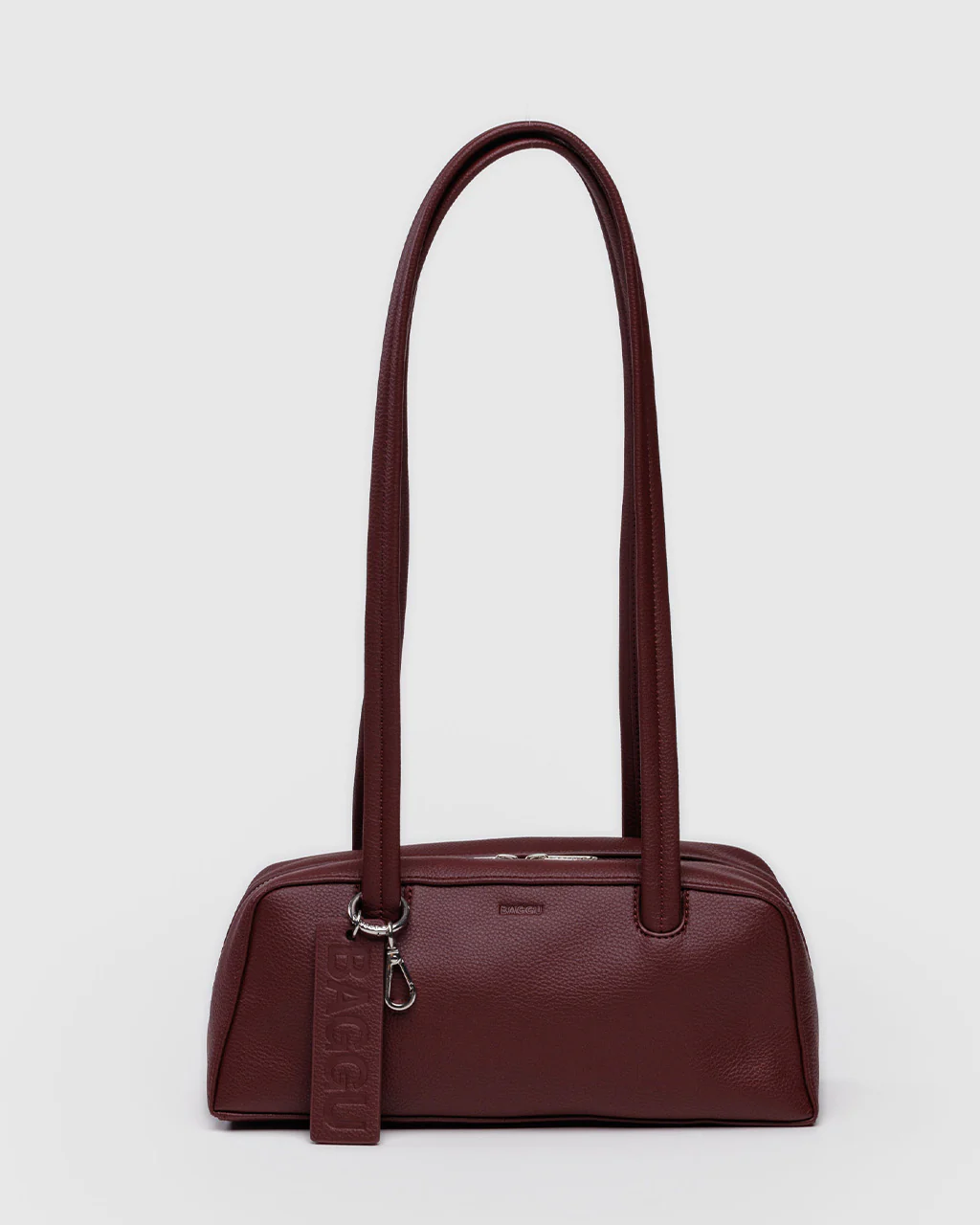 Small Recycled Leather Bowler Bag - Mahogany