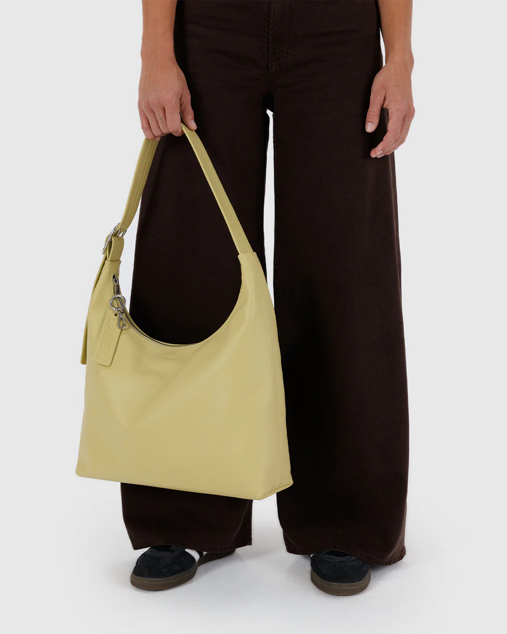 Recycled Leather Shoulder Bag - Straw