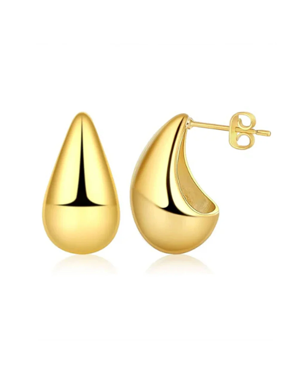 Drop Stud Earrings - Gold