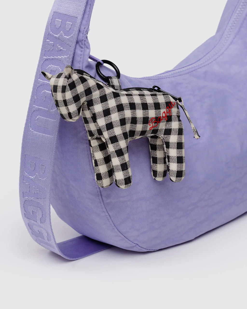 Horse Charm - Black & White Gingham