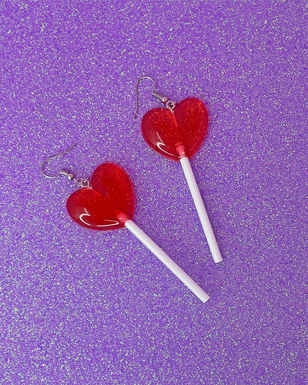 Red Heart Lolli Earrings