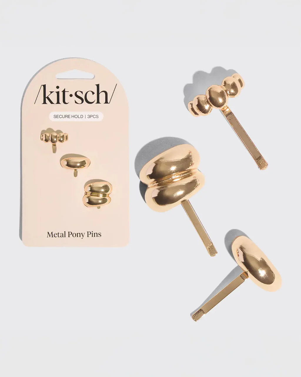 Gold Metal Pony Pins - Set of 3