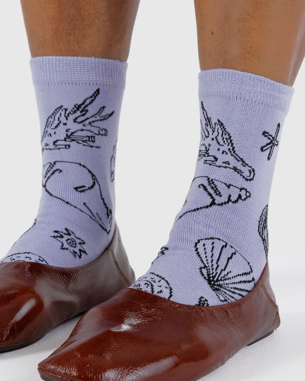 Crew Socks - Light Blue Shells