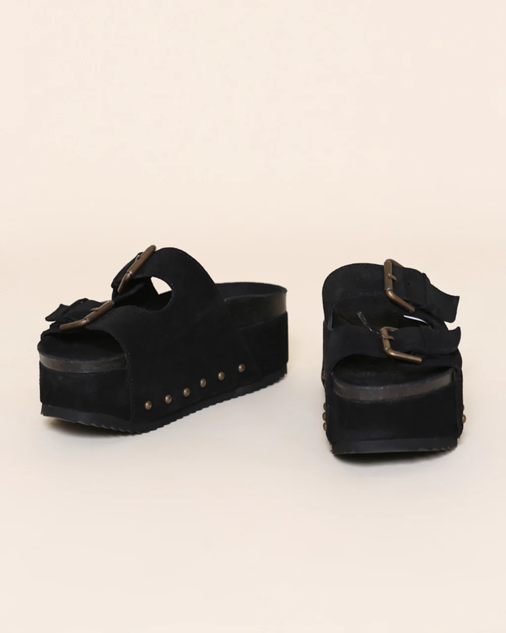Cooper-2 Suede Platform Slide - Black