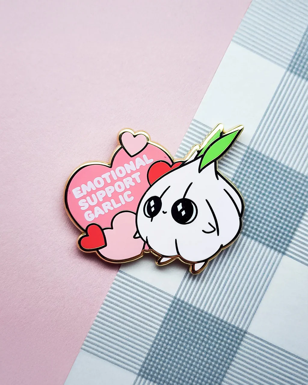 Emotional Support Garlic Enamel Pin