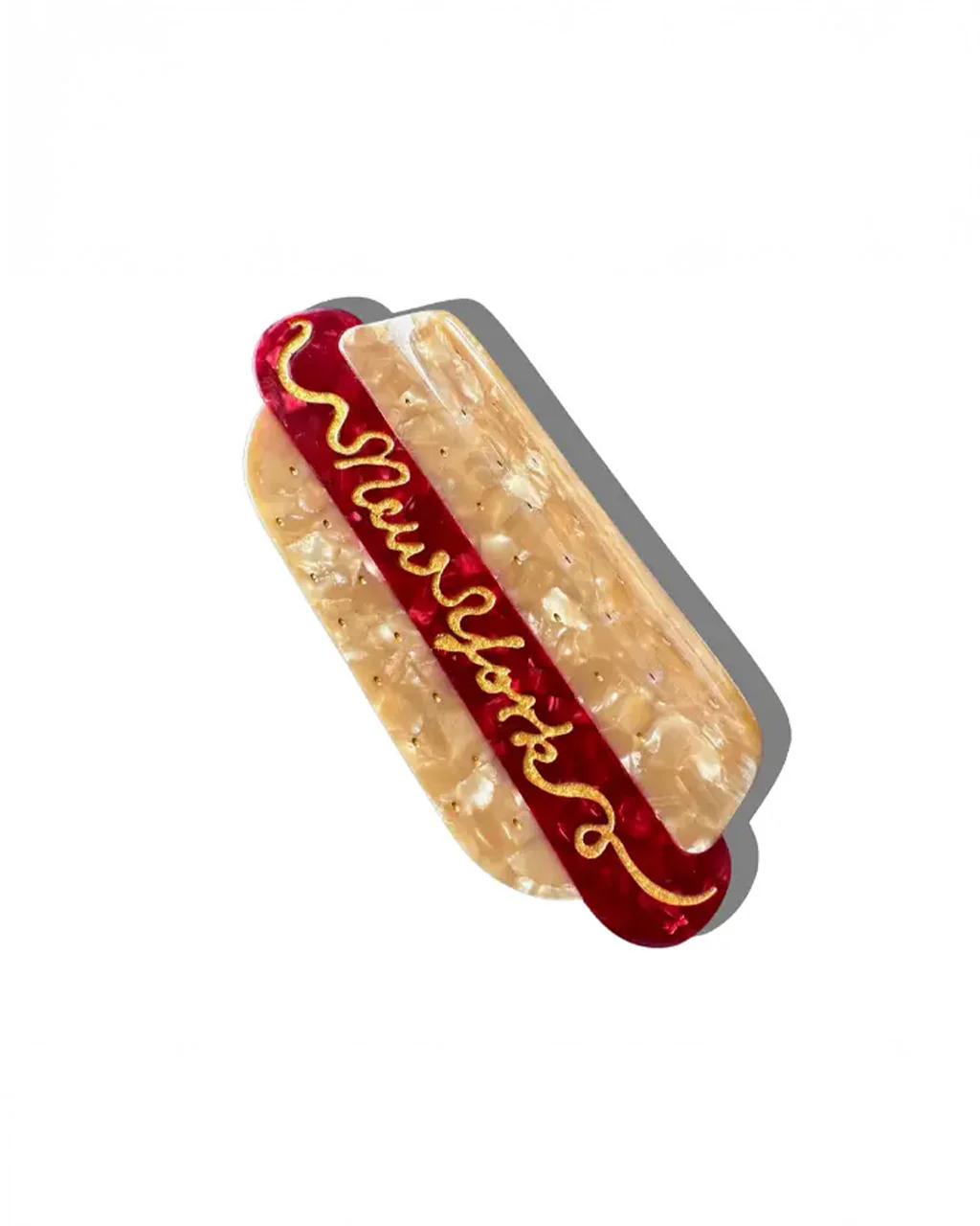 Hand-Painted New York Hot Dog Claw Hair Clip