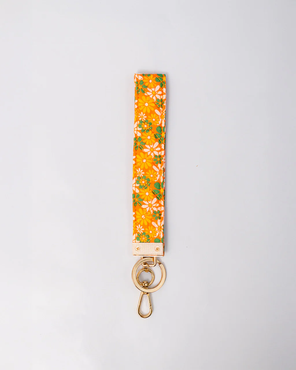 Retro Floral Wristlet Keychain